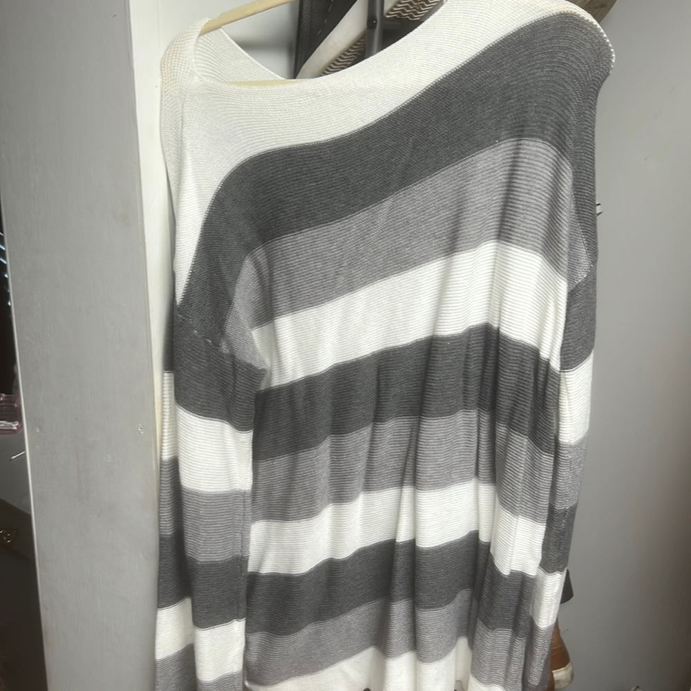 Gray and White shein sweater